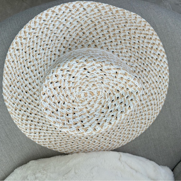 Eric Javits Cannes II Wide Brim Woven Fedora White Mix NWOT - Picture 6 of 10